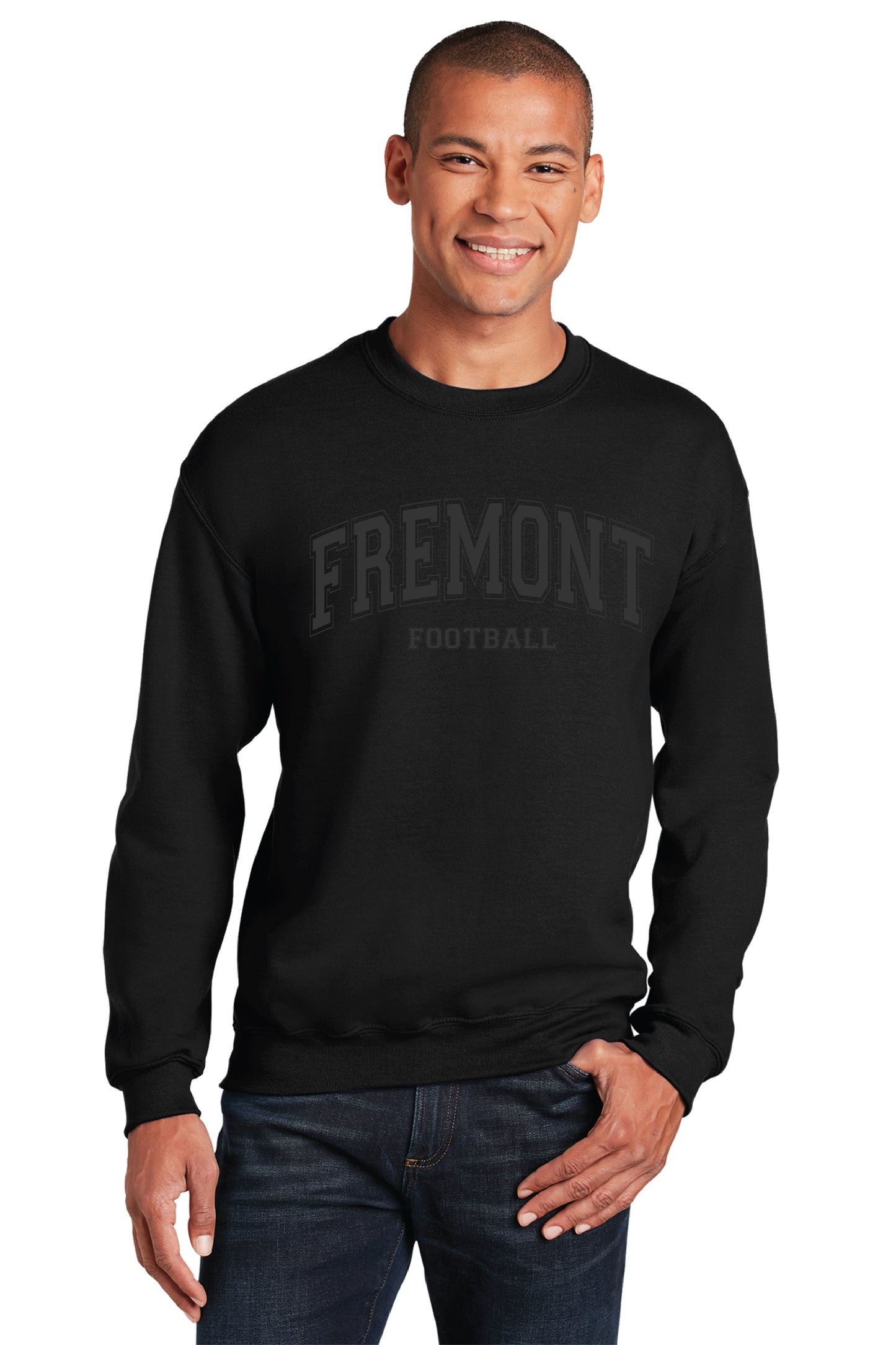 Fremont Football Family - Black Out Crew Neck Sweatshirt